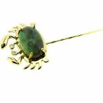 Crab pin with Diamonds and large Opal