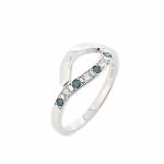 Blue and white Diamond ring