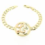 Gold bracelet with initials 