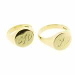 Gold signet rings with personalised engravings