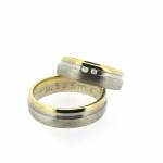Platinum and gold wedding band with Diamonds